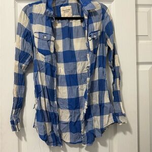 Abercrombie & Fitch Blue and White Checkered Shirt